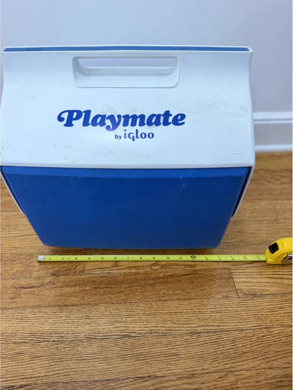 1980s Vintage Igloo Playmate Cooler Blue and White Ice Chest Large